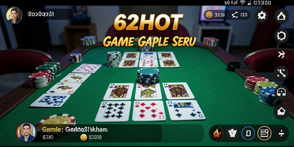 Tangkapan layar dari gameplay Gaple yang seru di 62HOT.