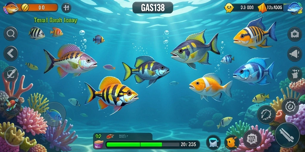 Screenshot gameplay GAS138 yang menampilkan aksi seru menangkap ikan.