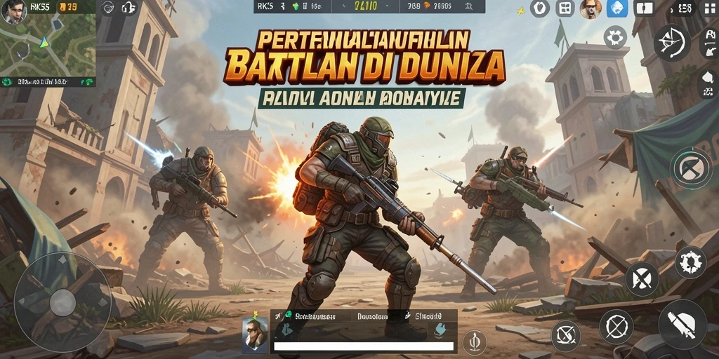 Tampilan gameplay RK55 yang mendebarkan saat pertempuran Battle Royale.
