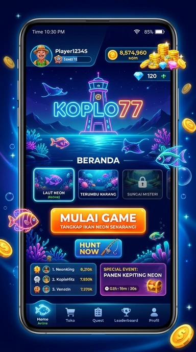 Tampilan antarmuka aplikasi koplo77 yang bersih dan intuitif.